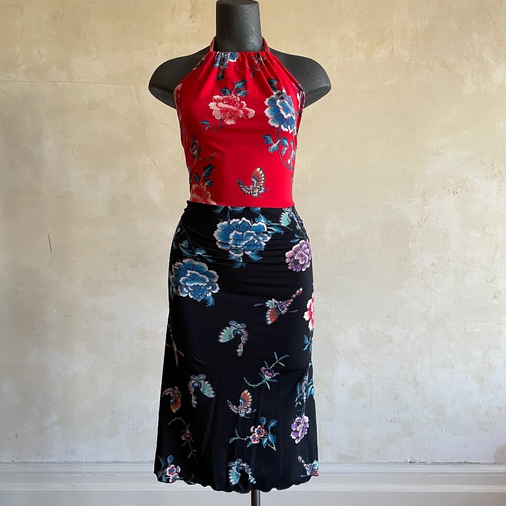 🔥 EUC: Poema Two Tone Porcelain halter dress